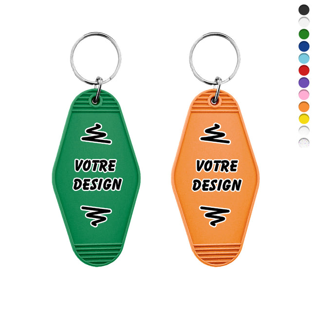 Porte-clés hôtel Hunter personnalisé - plastique - par pièce - 88 x 45 mm