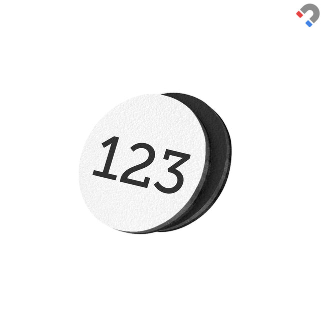 Jeton numéroté acrylique blanc - avec ruban magnétique - par pièce