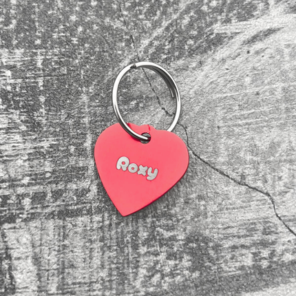 Médaille chien cœur en aluminium - 29 x 29 mm