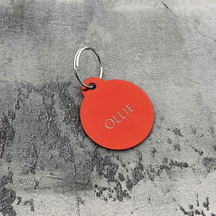 Médaille chien ronde avec bélière en aluminium - Ø30 mm