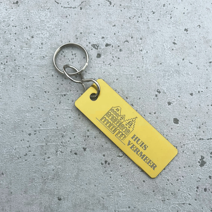 Porte-clés numéroté avec logo en aluminium anodisé rectangle - 70 x 25 mm - par pièce