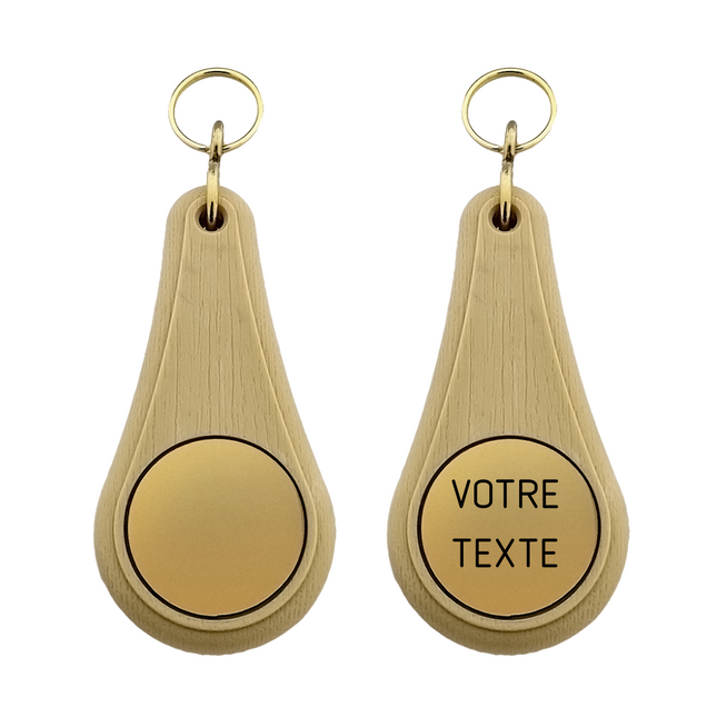 Porte-clés hôtel Wellness marron clair - plastique - par pièce