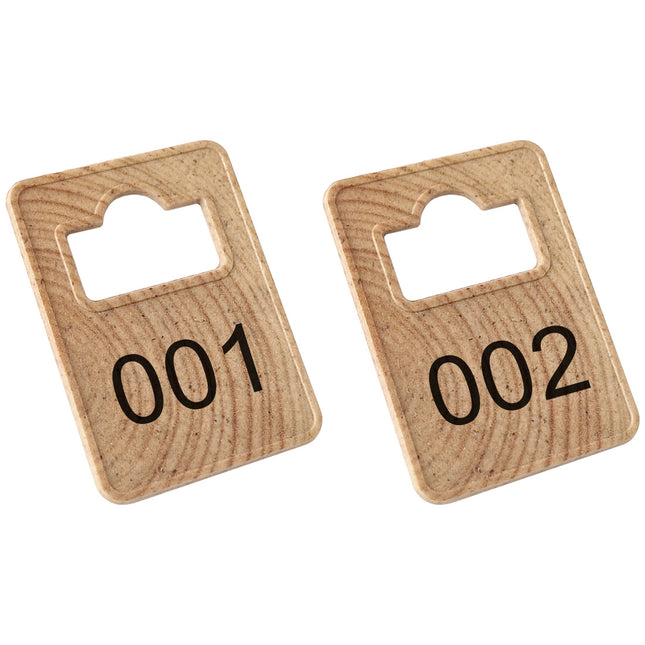 Jeton vestiaire numéroté Tiffany en fibre de bois 50 x 36 mm - 100 pièces