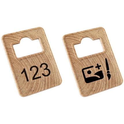 Jeton vestiaire numéroté en fibre de bois Tiffany 50 x 36 mm personnalisé - par pièce