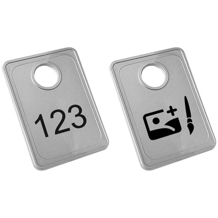 Jeton vestiaire argenté numéroté Tiffany 50 x 36 mm personnalisé - par pièce