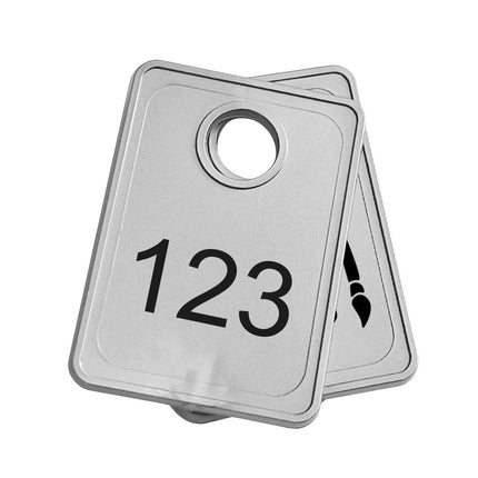 Jeton vestiaire argenté numéroté Tiffany 50 x 36 mm personnalisé - par pièce