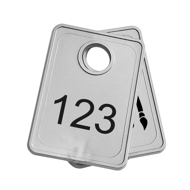 Jeton vestiaire argenté numéroté Tiffany 50 x 36 mm personnalisé - par pièce