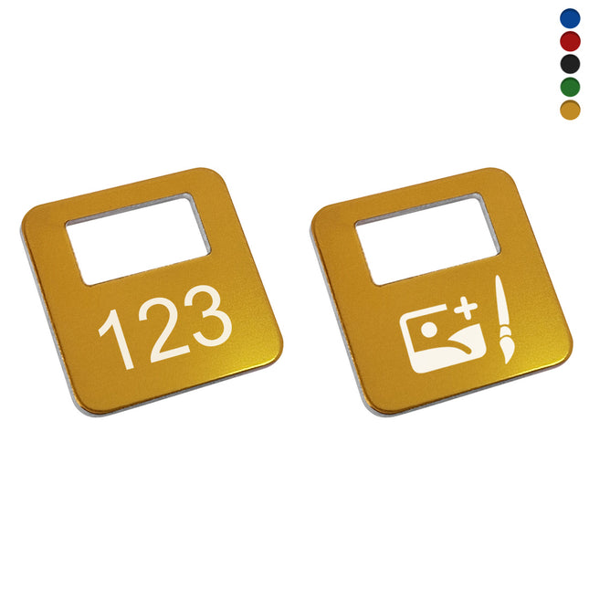 Jeton vestiaire numéroté Brittany en aluminium 35 x 35 mm personnalisé - par pièce