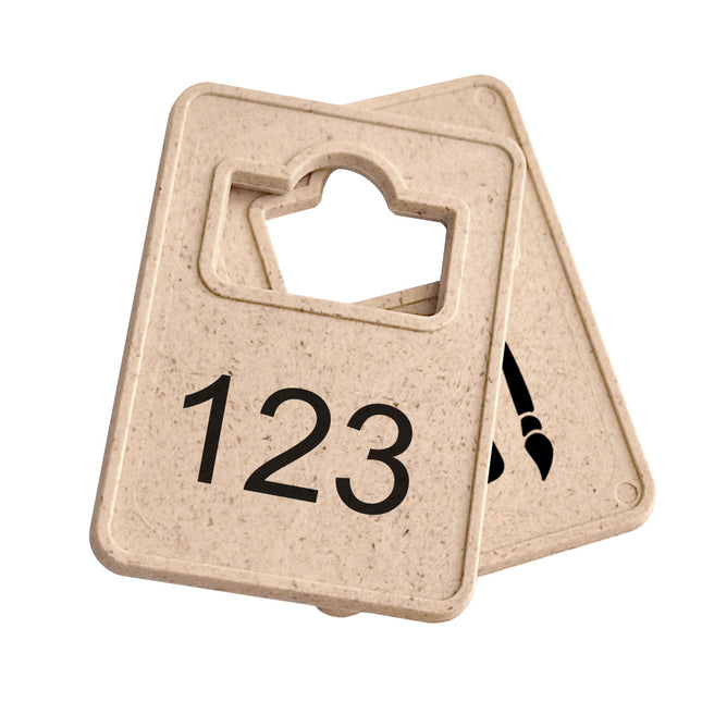 Jeton vestiaire numéroté en fibre de bois Tiffany 50 x 36 mm personnalisé - par pièce