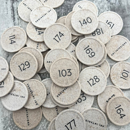 Jetons personnalisés en fibre de bois -  Ø29 mm - 100 pièces