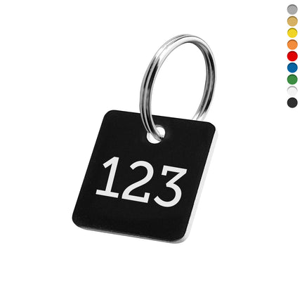 Porte-clés acrylique numéroté carré - par pièce