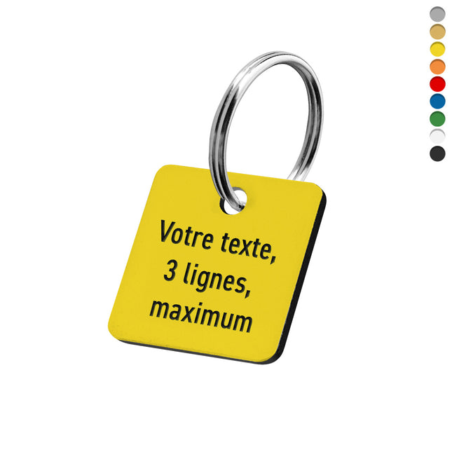 Porte-clés acrylique avec texte carré - par pièce