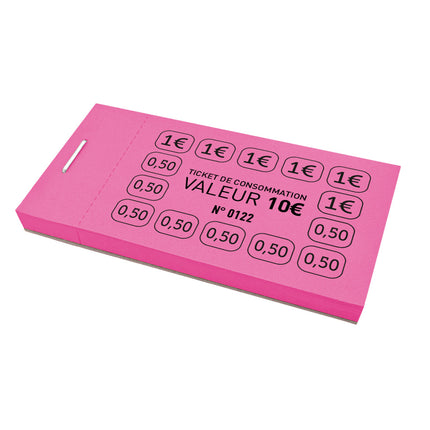 Carnet de tickets de consommation 10 € - 50 tickets