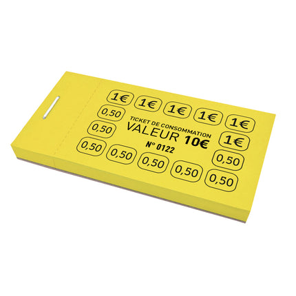 Carnet de tickets de consommation 10 € - 50 tickets