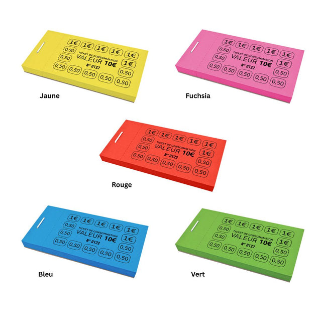 Carnet de tickets de consommation 10 € - 50 tickets