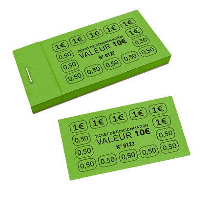 Carnet de tickets de consommation 10 € - 50 tickets