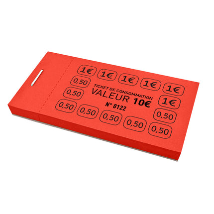 Carnet de tickets de consommation 10 € - 50 tickets