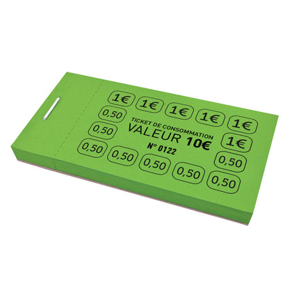 Carnet de tickets de consommation 10 € - 50 tickets