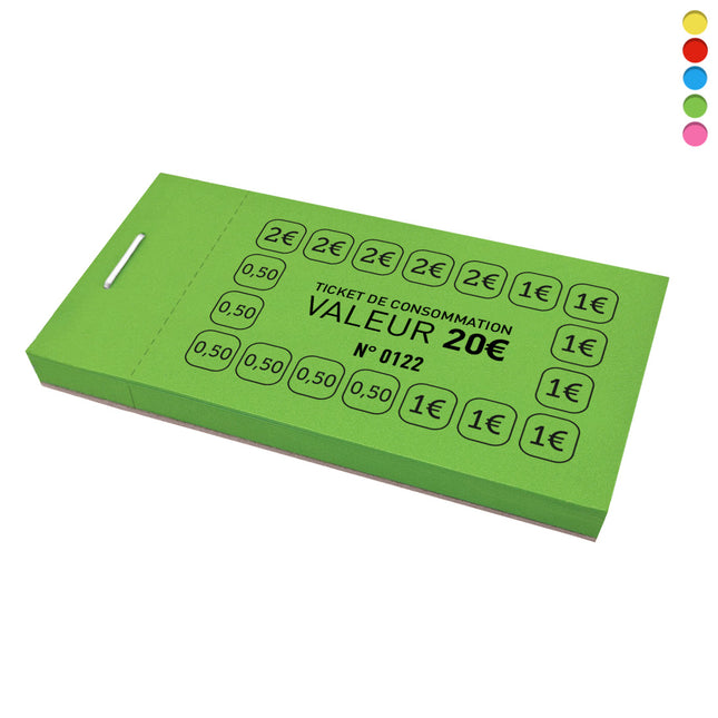 Carnet de tickets de consommation 20 € - 50 tickets