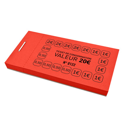 Carnet de tickets de consommation 20 € - 50 tickets
