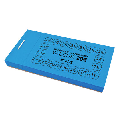 Carnet de tickets de consommation 20 € - 50 tickets