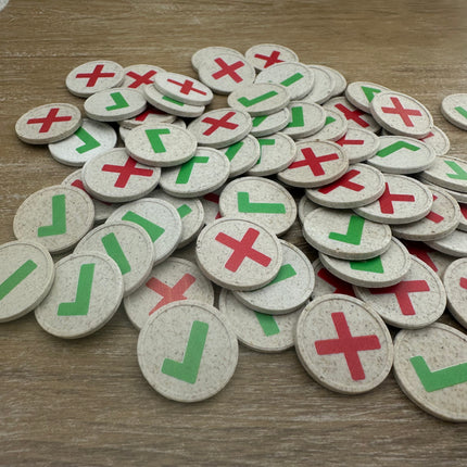 Jetons personnalisés en fibre de bois -  Ø29 mm - 100 pièces