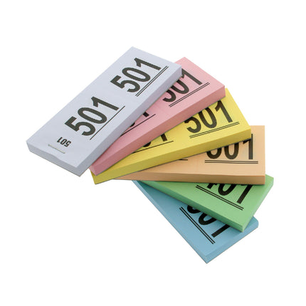 Carnets de tickets de tombola et tickets de vestiaire avec 10 carnets avec 100 doubles numéros