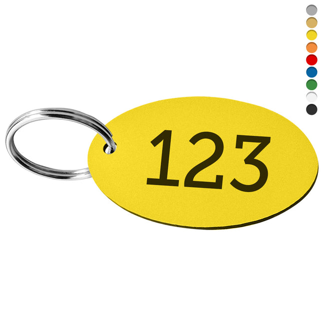 Porte-clés acrylique numéroté ovale - par pièce