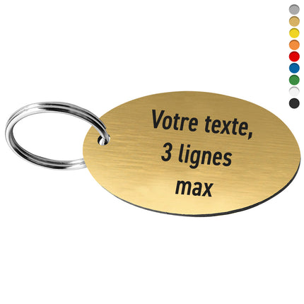 Porte-clés acrylique avec texte ovale - par pièce