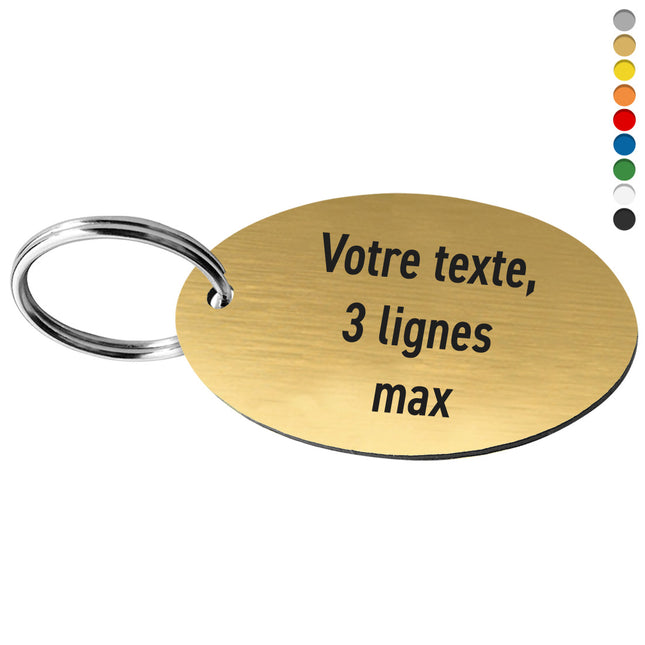 Porte-clés acrylique avec texte ovale - par pièce