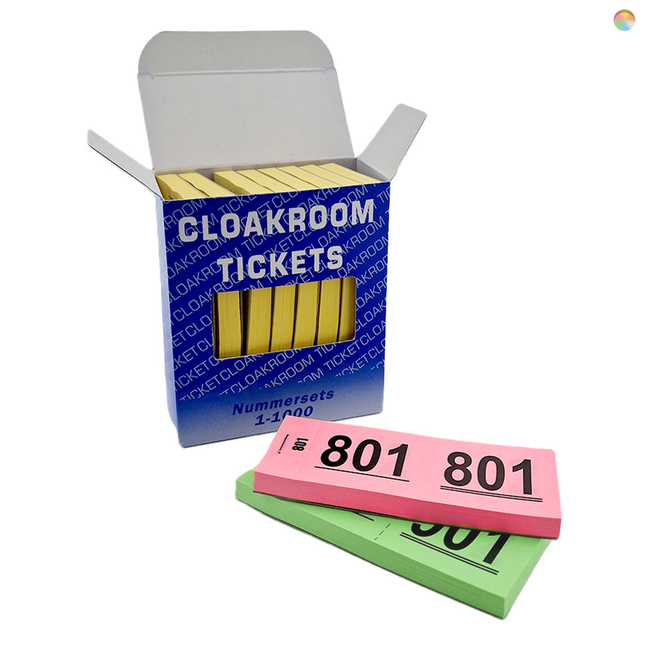 Carnets de tickets de tombola et tickets de vestiaire avec 6 carnets avec 1000 doubles numéros