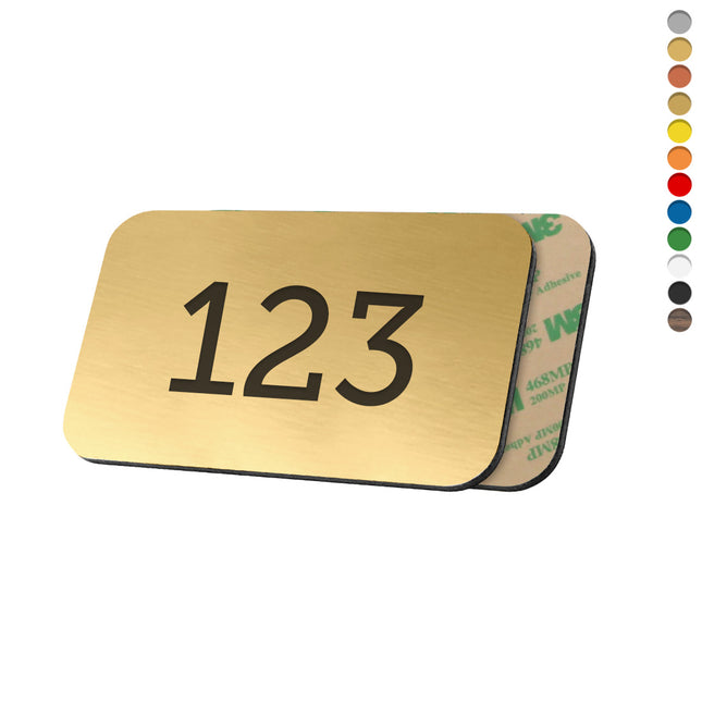 Jeton numéroté rectangle acrylique - avec adhésif - par pièce