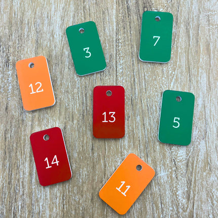 Porte-clés acrylique numéroté rectangle - par pièce