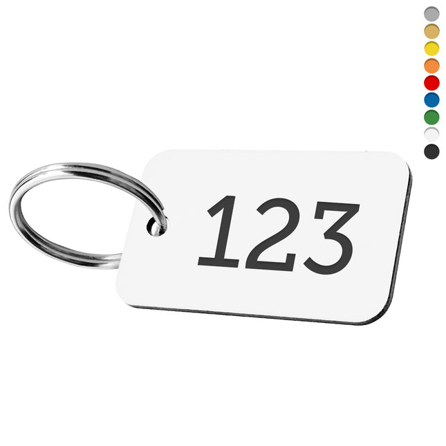 Porte-clés acrylique numéroté rectangle - par pièce