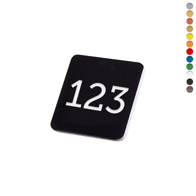 Jeton numéroté carré acrylique - par pièce