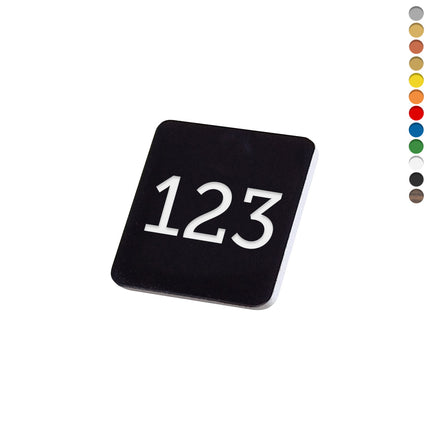 Jeton numéroté carré acrylique - par pièce