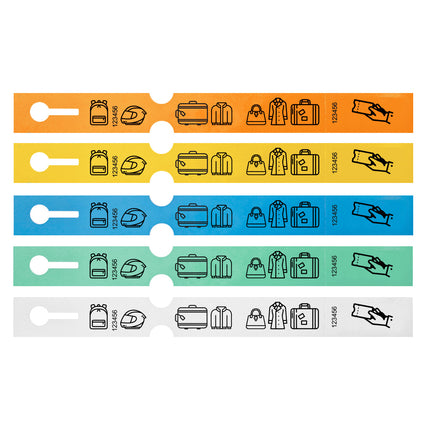 Étiquettes bagages plastique - 250 x 25 mm - 500 étiquettes sur rouleau
