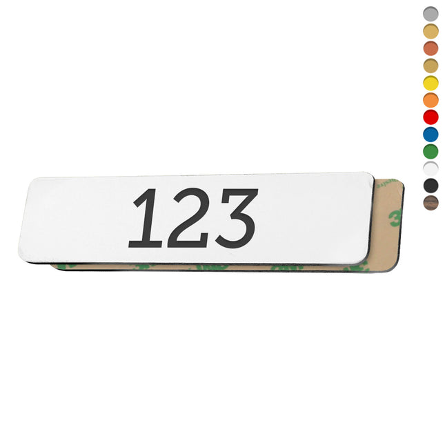 Jeton numéroté rectangle acrylique - avec adhésif - par pièce