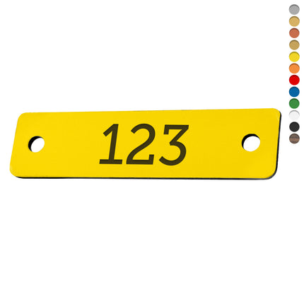 Jeton numéroté rectangle acrylique - avec trous - par pièce