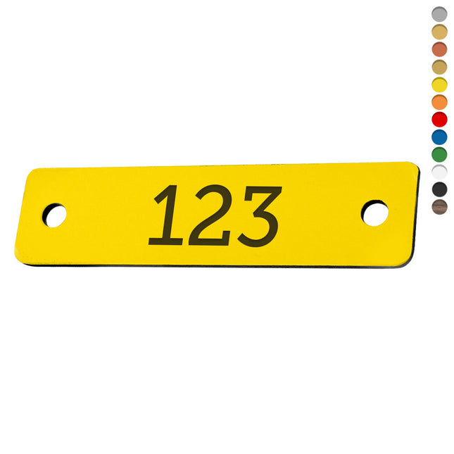 Jeton numéroté rectangle acrylique - avec trous - par pièce