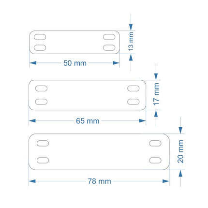Jeton numéroté rectangle acrylique - avec trous oblongs - par pièce