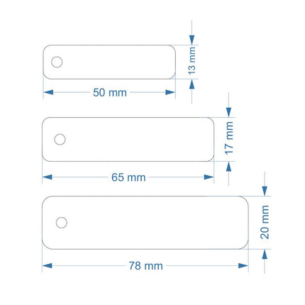Jeton numéroté rectangle acrylique - avec trou - par pièce
