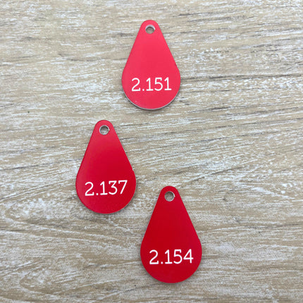 Porte-clés acrylique numéroté goutte - par pièce