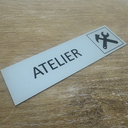 Plaque de porte Atelier -  aluminium - 165 x 45 mm