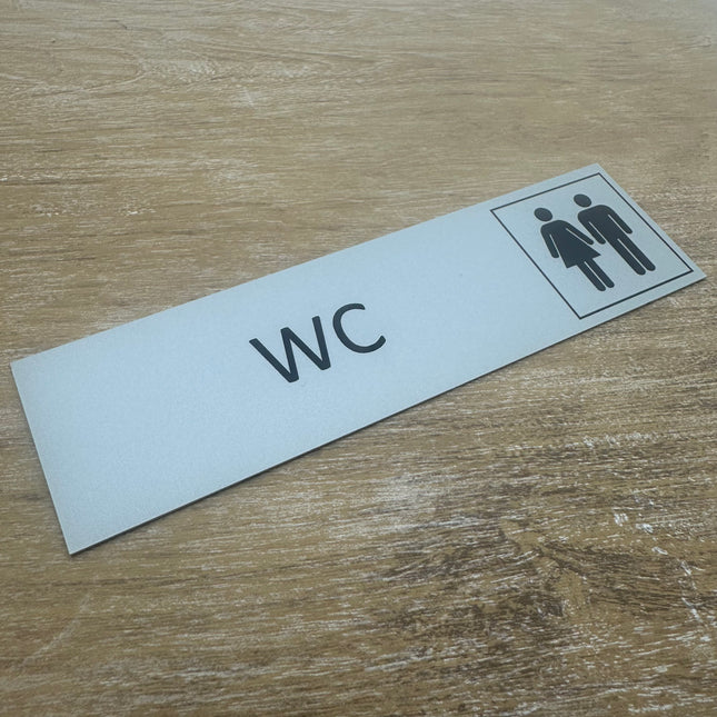 Plaque de porte WC -  aluminium - 165 x 45 mm