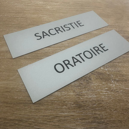 Plaque de porte avec votre texte -  aluminium - 165 x 45 mm