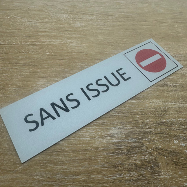 Plaque de porte Sans issue -  aluminium - 165 x 45 mm
