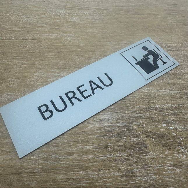 Plaque de porte Bureau -  aluminium - 165 x 45 mm