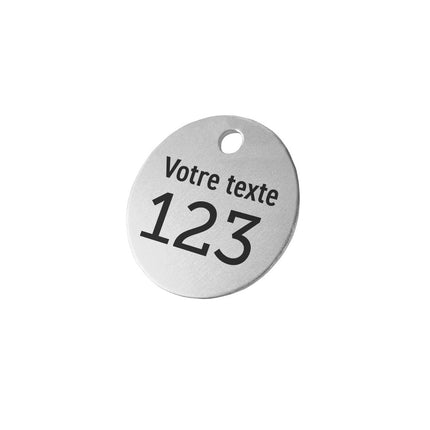 Jeton numéroté avec texte en aluminium anodisé argent - par pièce