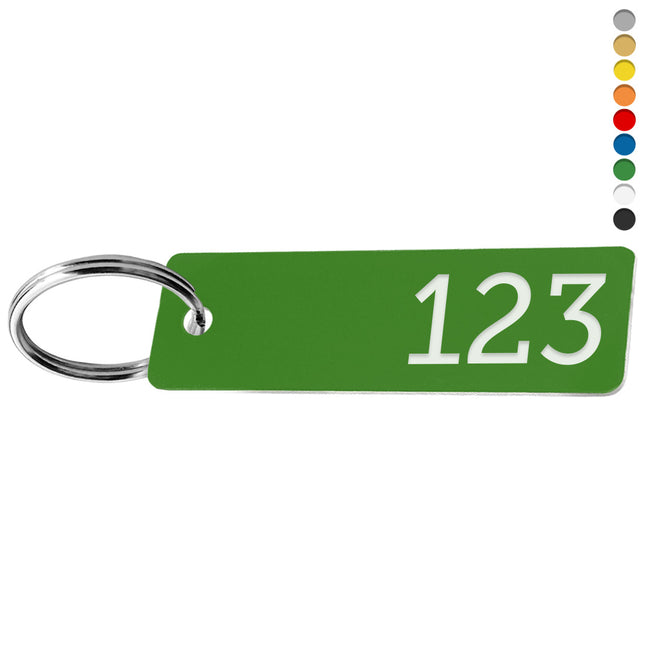 Porte-clés acrylique numéroté rectangle - par pièce